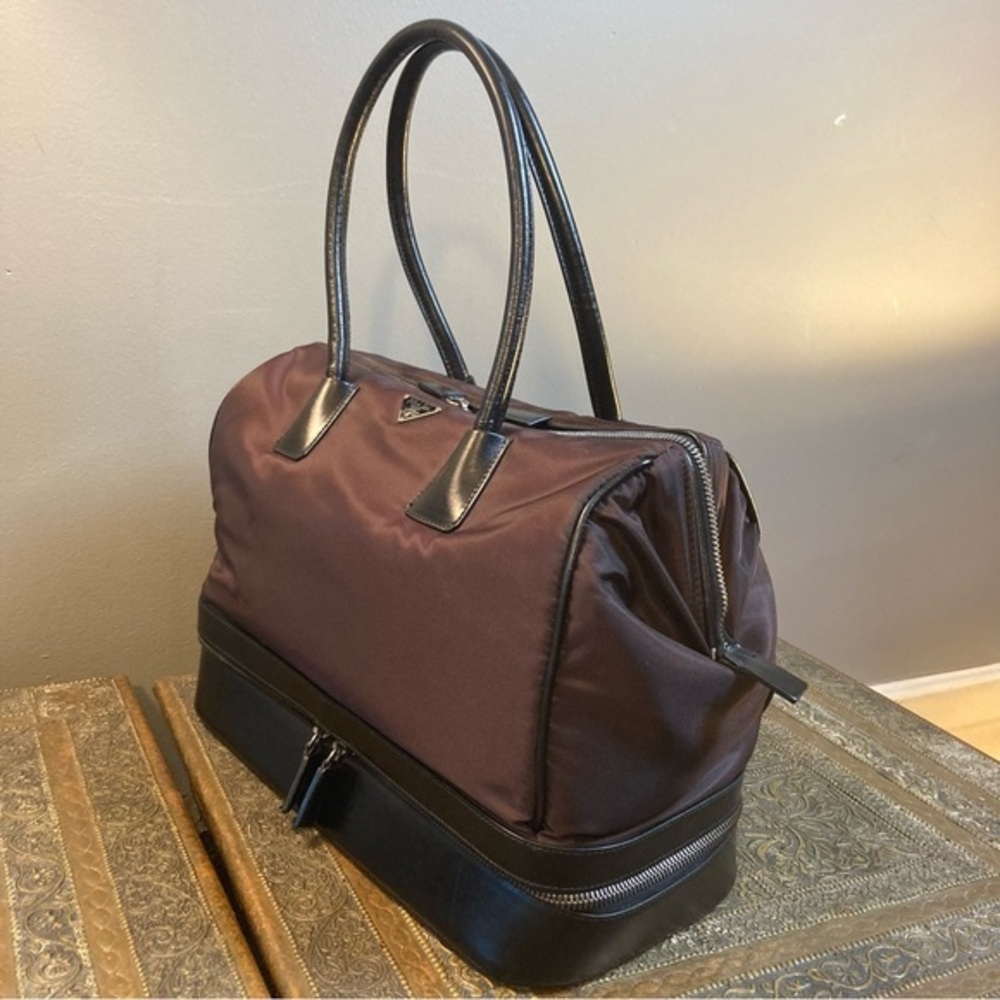 Prada nylon medicine bag top handle‎ train case black burgundy COA included - Picture 6 of 15